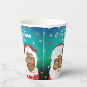 アフリカ系アメリカ人のサンタとミセス・クロース・クリスマス 紙コップ (右)