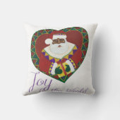 アフリカ系アメリカ人のサンタのクリスマスの枕 クッション (裏面)