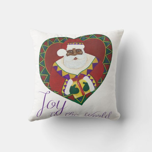 アフリカ系アメリカ人のサンタのクリスマスの枕 クッション (裏面)