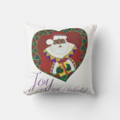 アフリカ系アメリカ人のサンタのクリスマスの枕 クッション (正面)