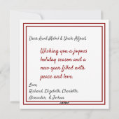 アフリカ系アメリカ人のサンタの個人的なクリスマスメッセージ シーズンカード (裏面)