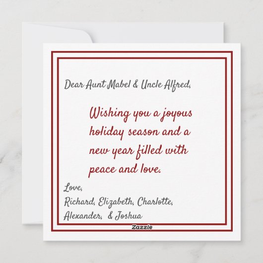 アフリカ系アメリカ人のサンタの個人的なクリスマスメッセージ シーズンカード (裏面)