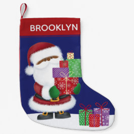 アフリカ系アメリカ人のサンタをカスタマイズ スモールクリスマスストッキング