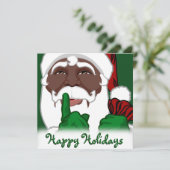 アフリカ系アメリカ人のサンタクリストマス招待状 招待状 (スタンド正面)