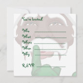 アフリカ系アメリカ人のサンタクリストマス招待状 招待状 (裏面)