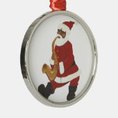 アフリカ系アメリカ人のサンタクリスマス飾り メタルオーナメント (右)