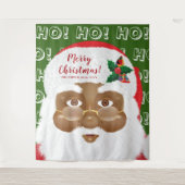 アフリカ系アメリカ人のサンタクリス마스ホリデーバックドロップ タペストリー (正面)