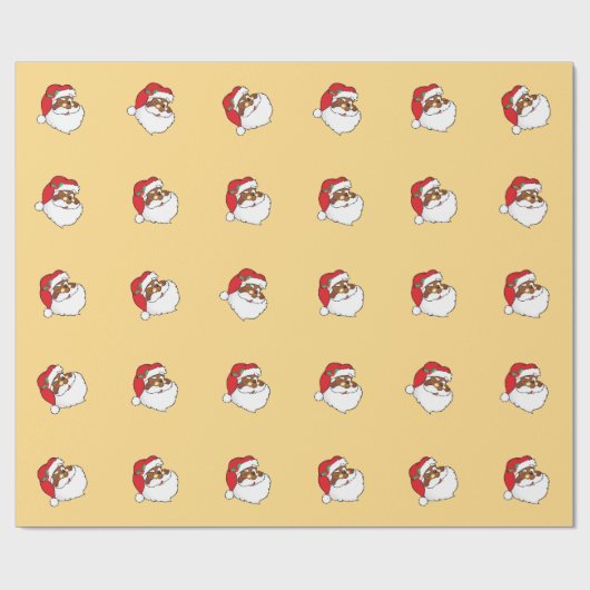 アフリカ系アメリカ人のサンタクロースのまばたき ラッピングペーパー (フラット)