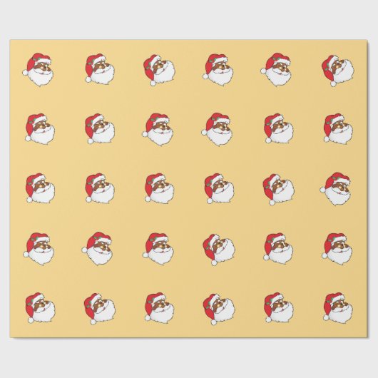 アフリカ系アメリカ人のサンタクロースのまばたき ラッピングペーパー (シーム)