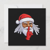 アフリカ系アメリカ人のサンタクロースのクリスマスパーティー飾り シーズンカード (正面)