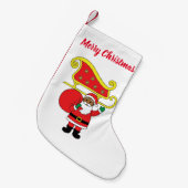 アフリカ系アメリカ人のサンタクロースのクリスマス スモールクリスマスストッキング (正面 (吊り時))