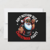 アフリカ系アメリカ人のサンタクロースのクリスマス パジャマ シーズンカード (裏面)