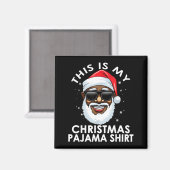 アフリカ系アメリカ人のサンタクロース クリスマスパジャマシャツ マグネット (正面/裏面)