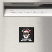 アフリカ系アメリカ人のサンタクロース クリスマスパジャマシャツ マグネット (インサイチュ (食洗機))