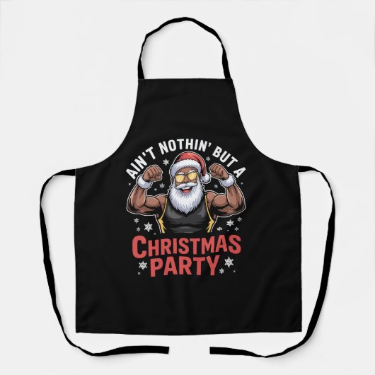 アフリカ系アメリカ人のサンタクロース クリスマスパジャマ エプロン (正面)