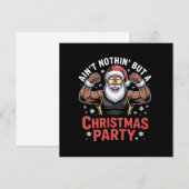 アフリカ系アメリカ人のサンタクロース クリスマスパジャマ 招待状 (正面/裏面)
