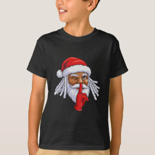 アフリカ系アメリカ人のサンタクロース クリスマスパーティーの飾り Tシャツ