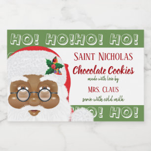 アフリカ系アメリカ人のサンタクロース クリスマス ホリデー フードラベル
