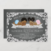 アフリカ系アメリカ人のジェンダーがシャワー招待状を明らかにする 招待状 (正面/裏面)