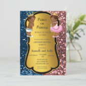 アフリカ系アメリカ人のジェンダーが金ゴールドグリッター 招待状 (スタンド正面)