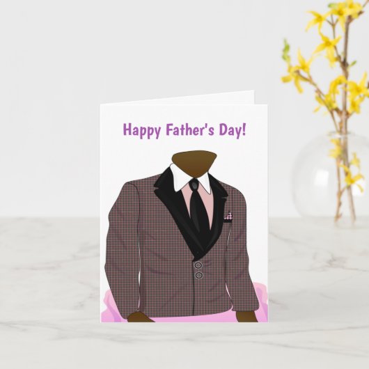 アフリカ系アメリカ人のスーツとネクタイ父の日 カード (黄色い花)