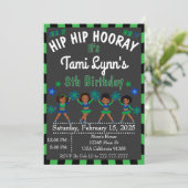 アフリカ系アメリカ人のチアリーダー・体操の招待状 招待状 (スタンド正面)