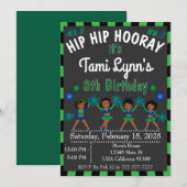 アフリカ系アメリカ人のチアリーダー・体操の招待状 招待状 (正面/裏面)