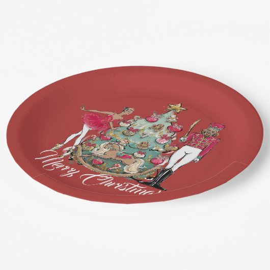 アフリカ系アメリカ人のナツクラッカーバレエダンサーのクリスマ ペーパープレート (アングル)