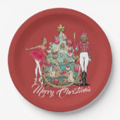 アフリカ系アメリカ人のナツクラッカーバレエダンサーのクリスマ ペーパープレート (正面)