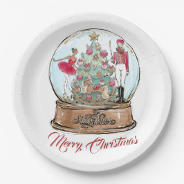 アフリカ系アメリカ人のナツクラッカーバレエダンサーのクリスマ ペーパープレート