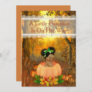 アフリカ系アメリカ人のハロウィンベイビーシャワー 招待状