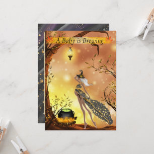 アフリカ系アメリカ人のハロウィンベイビーシャワー 招待状