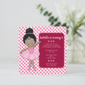アフリカ系アメリカ人のバレリーナの誕生日招待状 招待状 (スタンド正面)