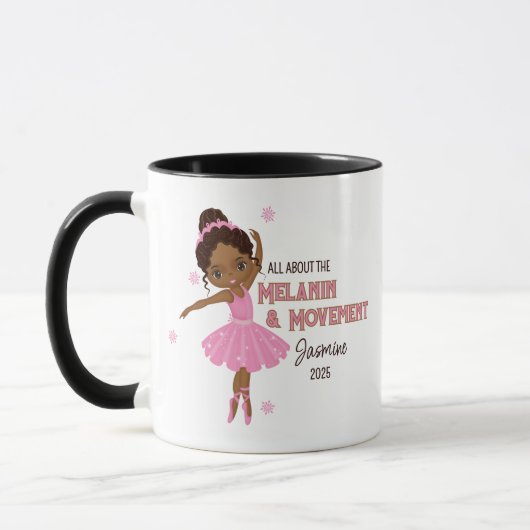 アフリカ系アメリカ人のバレリーナ コーヒーマグ マグカップ (左)