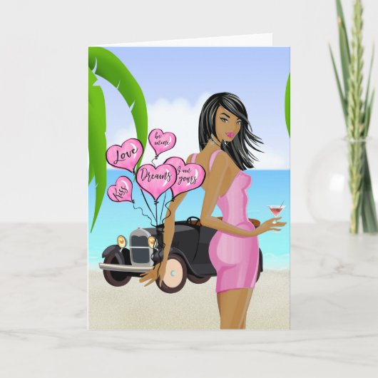 アフリカ系アメリカ人のバレンタインデーのカード カード (正面)