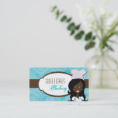 アフリカ系アメリカ人のパン屋のコップは名刺を固めます 名刺 (スタンド正面)