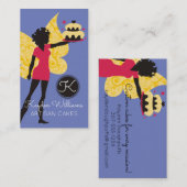 アフリカ系アメリカ人のパン屋のペーストリー作りの職人のケーキの妖精 名刺 (正面/裏面)