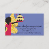 アフリカ系アメリカ人のパン屋のペーストリー作りの職人のケーキの妖精 名刺 (裏面)