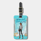 アフリカ系アメリカ人のファッションの女の子の荷物のラベル ラゲッジタグ (正面縦)