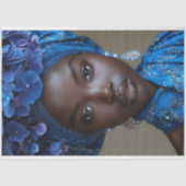 アフリカ系アメリカ人のブルーデコパージュフローラ 薄葉紙 (正面)