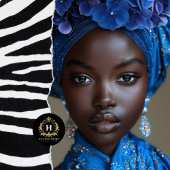 アフリカ系アメリカ人のブルーデコパージュフローラ 薄葉紙