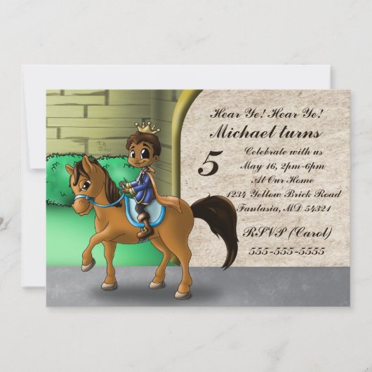 アフリカ系アメリカ人のプリンスの誕生日 招待状 (正面)