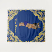 アフリカ系アメリカ人のプリンス ベイビーシャワー 背景 タペストリー (正面(横))