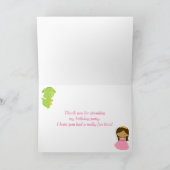 アフリカ系アメリカ人のプリンセスとドラゴンの感謝カード サンキューカード (内部)