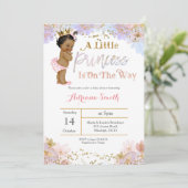 アフリカ系アメリカ人のプリンセスのベビーシャワーの招待状 招待状 (スタンド正面)