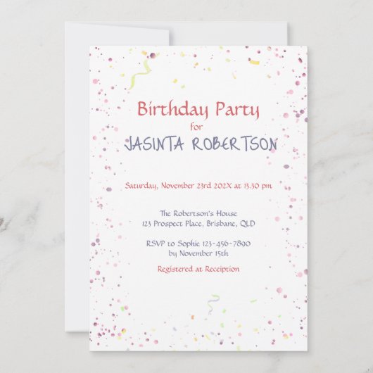 アフリカ系アメリカ人のプリンセスの城の抽象的なデザイン 招待状 (裏面)