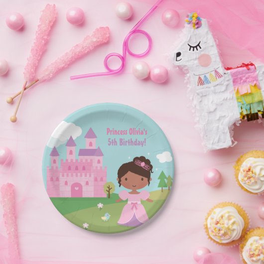 アフリカ系アメリカ人のプリンセスの誕生会のプレート ペーパープレート (パーティー)
