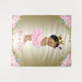 アフリカ系アメリカ人のプリンセスベイビーシャワーの背景 タペストリー (正面(横))