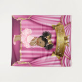 アフリカ系アメリカ人のプリンセスベイビーシャワーの背景 タペストリー (正面(横))