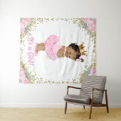 アフリカ系アメリカ人のプリンセスベイビーシャワーバックドロップ タペストリー (インサイチュ(横))